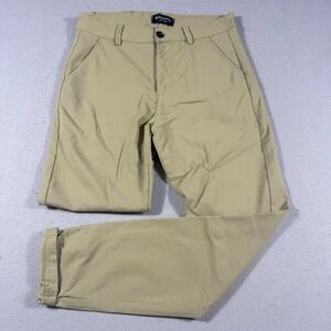 Gingtto Mens Khaki Chino‎ Pants 30W 28L Stretch Slim Tapered Tan Trousers